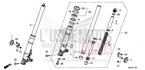 FOURCHETTE AVANT (CB1100NA/NAD) CB1100NAK de 2019